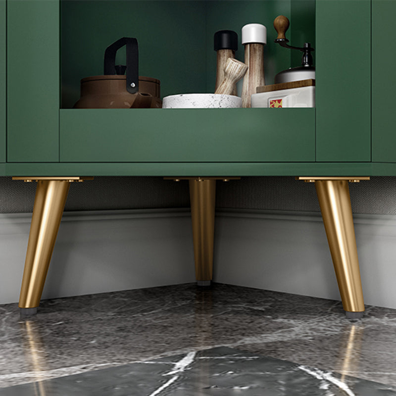 Armadio di stoccaggio in legno con 2 porte di vetro e scaffale di stoccaggio moderno