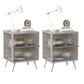 Cabinets Included Bed Nightstand Modern Shelves Bedside Cabinet Glass Door Grey 2 Piece Set Clearhalo 'Bedroom Furniture' 'furn' 'furn_night_stand' 'Furniture' 'night_stand' 'Nightstands' 5755047
