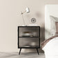 Cabinets Included Bed Nightstand Modern Shelves Bedside Cabinet Glass Door Clearhalo 'Bedroom Furniture' 'furn' 'furn_night_stand' 'Furniture' 'night_stand' 'Nightstands' 5755051