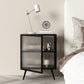 Cabinets Included Bed Nightstand Modern Shelves Bedside Cabinet Glass Door Clearhalo 'Bedroom Furniture' 'furn' 'furn_night_stand' 'Furniture' 'night_stand' 'Nightstands' 5755057