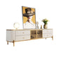 Glam White Stone Top TV Stand 4-Drawer TV Console with Stainless Steel Frame Clearhalo 'furn' 'furn_tv_stands_entertainment_centers' 'Furniture' 'Living Room Furniture' 'TV Stands & Entertainment Centers' 'TV Stands & Media Storage Furniture' 'tv_stands_entertainment_centers' 5755080