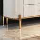 Glam White Stone Top TV Stand 4-Drawer TV Console with Stainless Steel Frame Clearhalo 'furn' 'furn_tv_stands_entertainment_centers' 'Furniture' 'Living Room Furniture' 'TV Stands & Entertainment Centers' 'TV Stands & Media Storage Furniture' 'tv_stands_entertainment_centers' 5755081