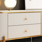 Glam White Stone Top TV Stand 4-Drawer TV Console with Stainless Steel Frame Clearhalo 'furn' 'furn_tv_stands_entertainment_centers' 'Furniture' 'Living Room Furniture' 'TV Stands & Entertainment Centers' 'TV Stands & Media Storage Furniture' 'tv_stands_entertainment_centers' 5755082