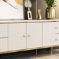 Glam White Stone Top TV Stand 4-Drawer TV Console with Stainless Steel Frame Clearhalo 'furn' 'furn_tv_stands_entertainment_centers' 'Furniture' 'Living Room Furniture' 'TV Stands & Entertainment Centers' 'TV Stands & Media Storage Furniture' 'tv_stands_entertainment_centers' 5755083