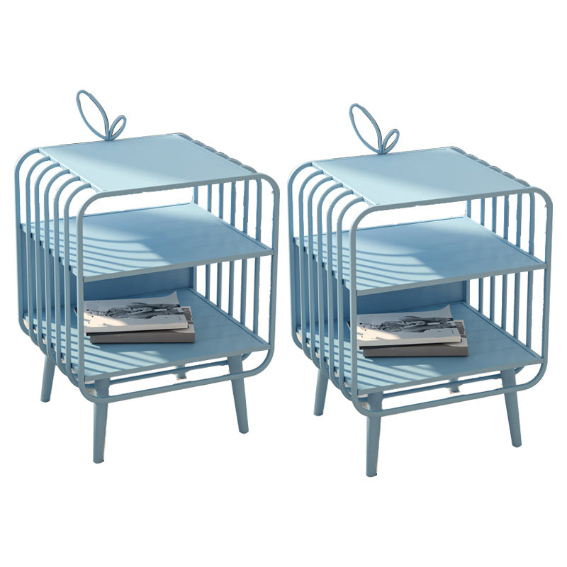 Table de nuit de nuit ouverte contemporaine avec 2 étagères