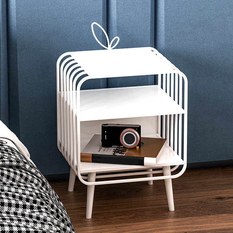 Table de nuit de nuit ouverte contemporaine avec 2 étagères