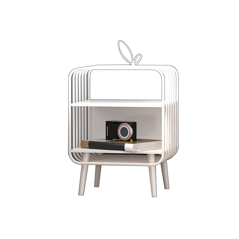 Table de nuit de nuit ouverte contemporaine avec 2 étagères