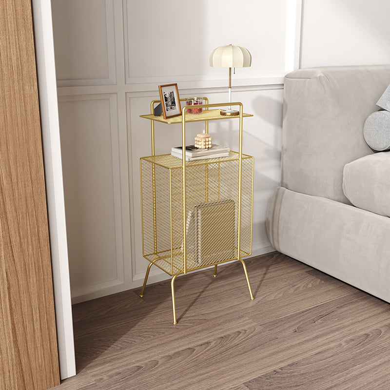 Metalen glamour bed nachtkastje open opbergpoten inbegrepen nachttafel planken