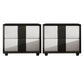 Rectangular Two Drawer Nightstand Contemporary 15.7" H Night Table Black White 2 Piece Set Clearhalo 'Bedroom Furniture' 'furn' 'furn_night_stand' 'Furniture' 'night_stand' 'Nightstands' 5755144