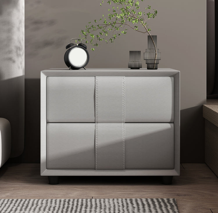 Rectangular Two Drawer Nightstand Contemporary 15.7" H Night Table Clearhalo 'Bedroom Furniture' 'furn' 'furn_night_stand' 'Furniture' 'night_stand' 'Nightstands' 5755146