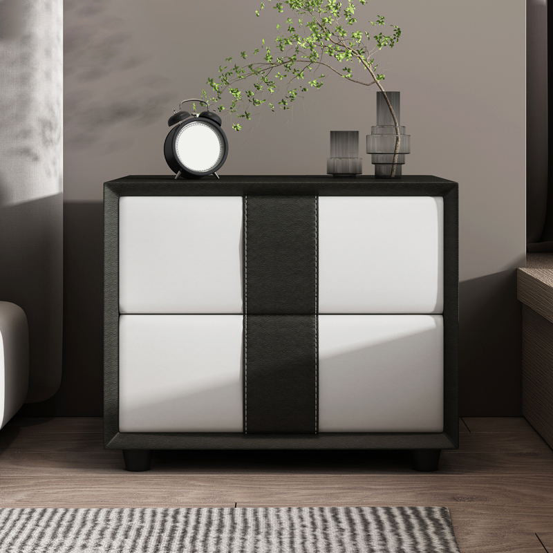 Rectangular Two Drawer Nightstand Contemporary 15.7" H Night Table Clearhalo 'Bedroom Furniture' 'furn' 'furn_night_stand' 'Furniture' 'night_stand' 'Nightstands' 5755147