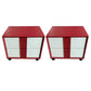 Rectangular Two Drawer Nightstand Contemporary 15.7" H Night Table Red-White 2 Piece Set Clearhalo 'Bedroom Furniture' 'furn' 'furn_night_stand' 'Furniture' 'night_stand' 'Nightstands' 5755151