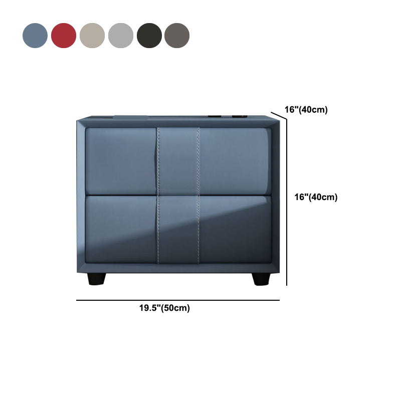 Rectangular Two Drawer Nightstand Contemporary 15.7" H Night Table Clearhalo 'Bedroom Furniture' 'furn' 'furn_night_stand' 'Furniture' 'night_stand' 'Nightstands' 5755163