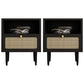 Wicker & Rattan Modern Night Table Solid Wood Storage 20.47 Inch H Nightstand