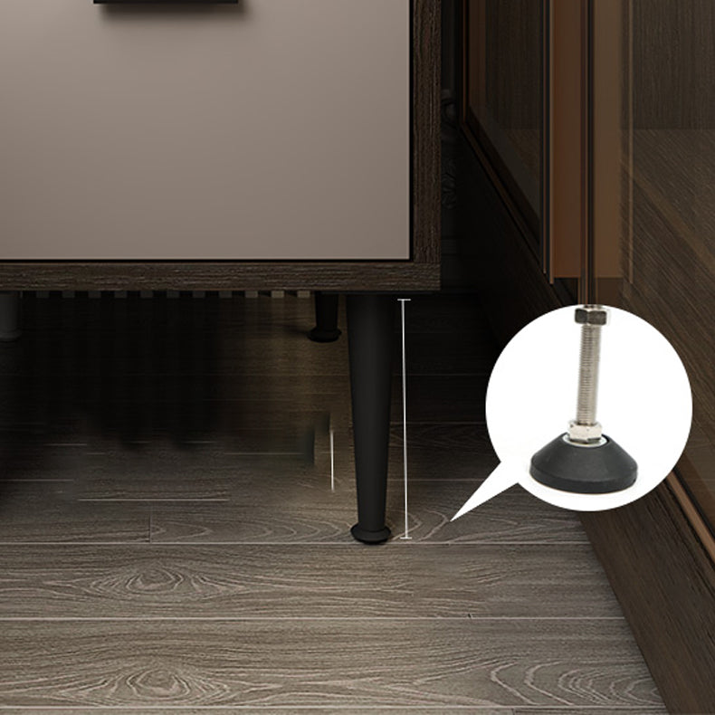 Espresso Wood and Off-White Night Table Modern Stone and Pearl Wood Bedside Cabinet Clearhalo 'Bedroom Furniture' 'furn' 'furn_night_stand' 'Furniture' 'night_stand' 'Nightstands' 5755224