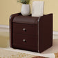 Rectangular 2 Drawers Nightstand Contemporary 18.9" H Night Table