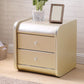 Rectangular 2 Drawers Nightstand Contemporary 18.9" H Night Table
