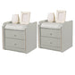 Rectangular 2 Drawers Nightstand Contemporary 18.9" H Night Table