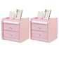 Rectangular 2 Drawers Nightstand Contemporary 18.9" H Night Table