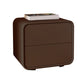 Mesa de 2 cajones de estilo contemporáneo Marco de madera maciza de cuero Nightsand