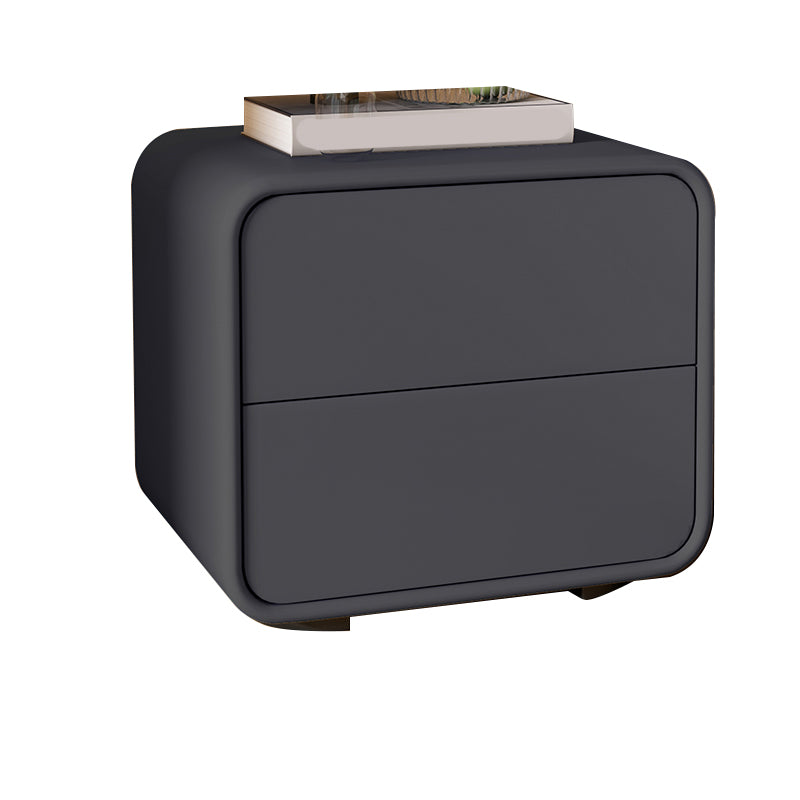 Mesa de 2 cajones de estilo contemporáneo Marco de madera maciza de cuero Nightsand