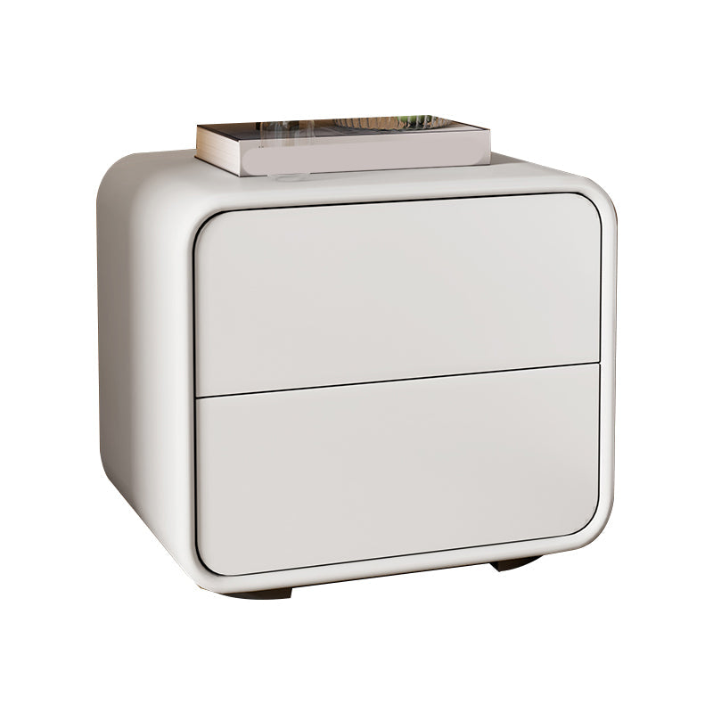 Mesa de 2 cajones de estilo contemporáneo Marco de madera maciza de cuero Nightsand