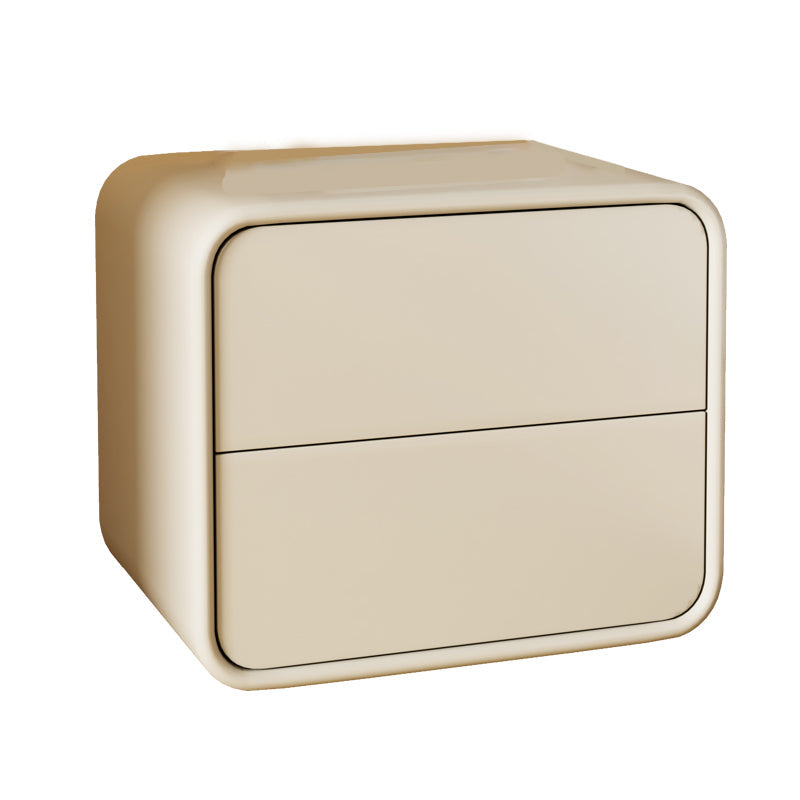 Mesa de 2 cajones de estilo contemporáneo Marco de madera maciza de cuero Nightsand