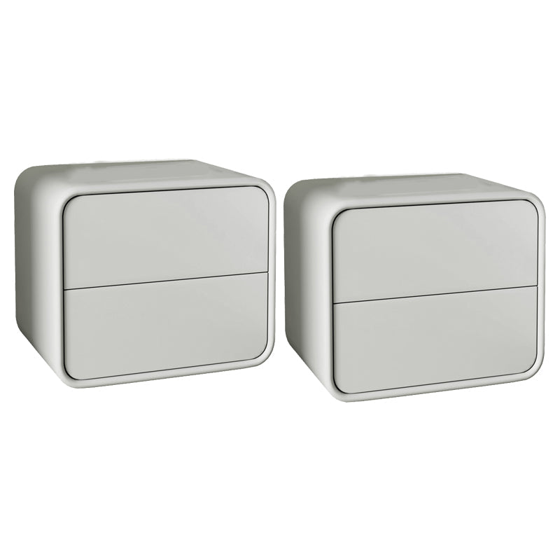 Mesa de 2 cajones de estilo contemporáneo Marco de madera maciza de cuero Nightsand