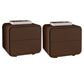 Mesa de 2 cajones de estilo contemporáneo Marco de madera maciza de cuero Nightsand