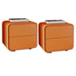 Mesa de 2 cajones de estilo contemporáneo Marco de madera maciza de cuero Nightsand