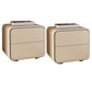 Mesa de 2 cajones de estilo contemporáneo Marco de madera maciza de cuero Nightsand