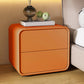 Mesa de 2 cajones de estilo contemporáneo Marco de madera maciza de cuero Nightsand