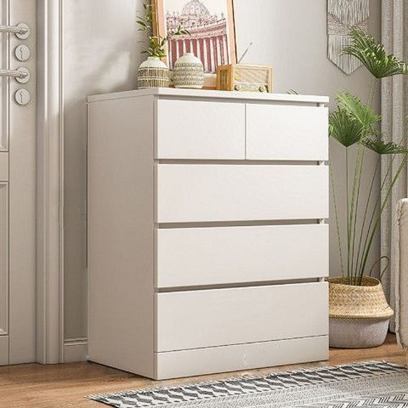Contemporary Wood Storage Chest Dresser Bedroom Vertical Dresser 24"L x 16"W x 35"H Off-White Clearhalo 'Bedroom Furniture' 'Dressers & Chests' 'dressers_chests' 'furn' 'furn_dressers_chests' 'Furniture' 5755627