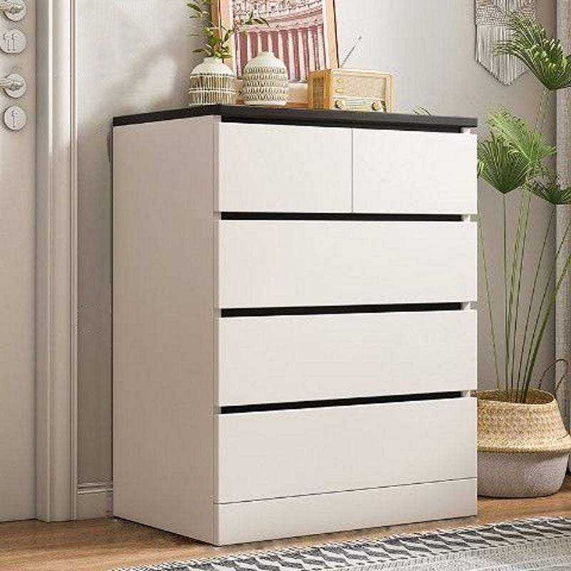 Contemporary Wood Storage Chest Dresser Bedroom Vertical Dresser 24"L x 16"W x 35"H Beige Black Clearhalo 'Bedroom Furniture' 'Dressers & Chests' 'dressers_chests' 'furn' 'furn_dressers_chests' 'Furniture' 5755638