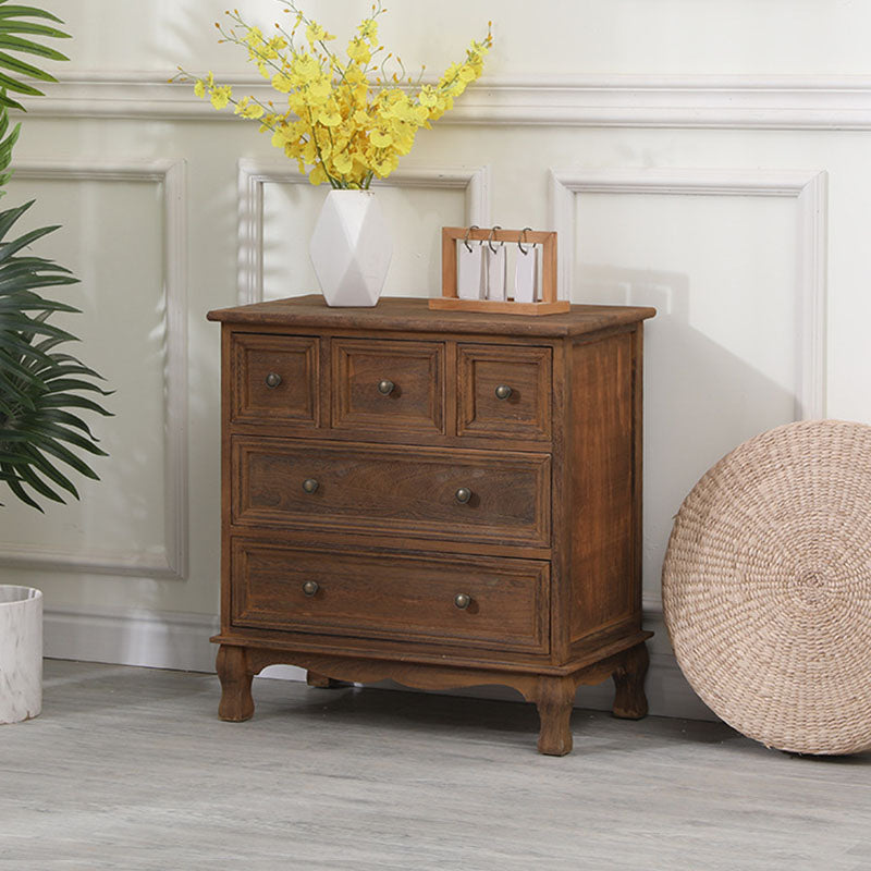 Contemporary Bedroom Storage Chest Dresser Solid Wood Dresser 23.6"L x 13.8"W x 25.2"H Coffee Clearhalo 'Bedroom Furniture' 'Dressers & Chests' 'dressers_chests' 'furn' 'furn_dressers_chests' 'Furniture' 5755655