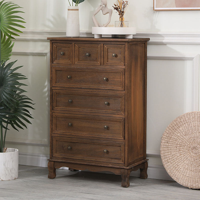 Contemporary Bedroom Storage Chest Dresser Solid Wood Dresser 23.6"L x 13.8"W x 37.4"H Coffee Clearhalo 'Bedroom Furniture' 'Dressers & Chests' 'dressers_chests' 'furn' 'furn_dressers_chests' 'Furniture' 5755673