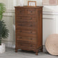 Contemporary Bedroom Storage Chest Dresser Solid Wood Dresser 24"L x 14"W x 43"H Coffee Clearhalo 'Bedroom Furniture' 'Dressers & Chests' 'dressers_chests' 'furn' 'furn_dressers_chests' 'Furniture' 5755678