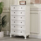 Contemporary Bedroom Storage Chest Dresser Solid Wood Dresser 24"L x 14"W x 43"H White Clearhalo 'Bedroom Furniture' 'Dressers & Chests' 'dressers_chests' 'furn' 'furn_dressers_chests' 'Furniture' 5755679