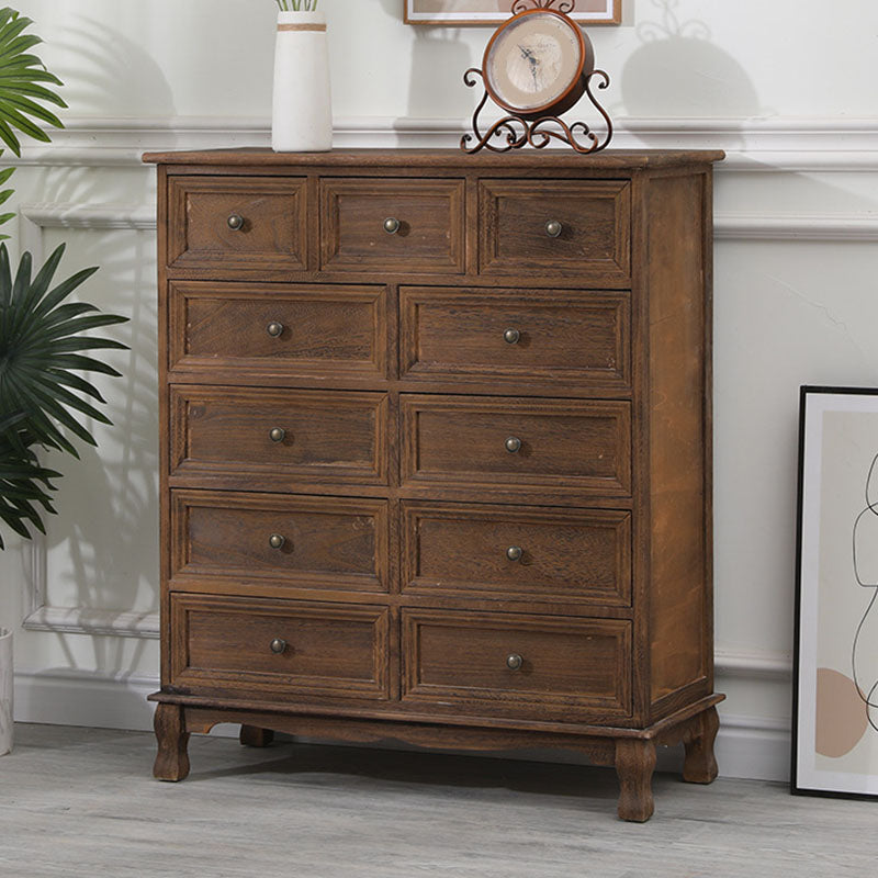 Contemporary Bedroom Storage Chest Dresser Solid Wood Dresser 31.5"L x 14"W x 37"H Coffee Clearhalo 'Bedroom Furniture' 'Dressers & Chests' 'dressers_chests' 'furn' 'furn_dressers_chests' 'Furniture' 5755685