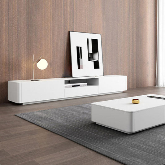 Console televisiva contemporanea MEDIA TV in legno bianco per soggiorno