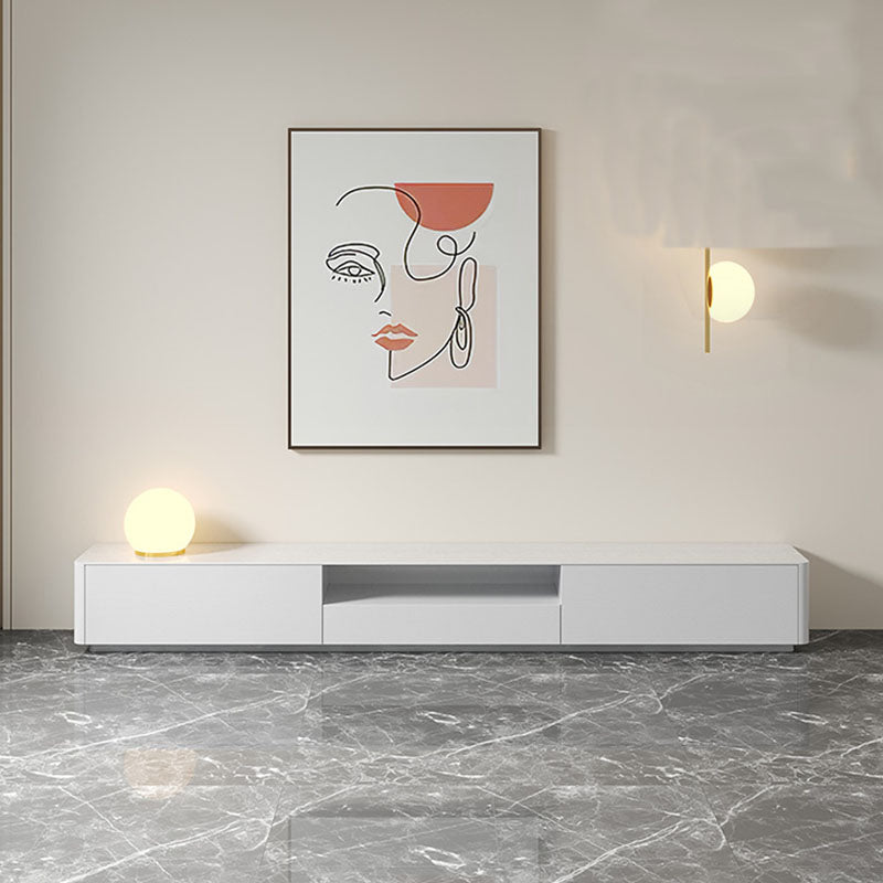 Contemporary TV Console White Wooden TV Media Stand for Living Room 87"L x 16"W x 14"H Wood Clearhalo 'furn' 'furn_tv_stands_entertainment_centers' 'Furniture' 'Living Room Furniture' 'TV Stands & Entertainment Centers' 'TV Stands & Media Storage Furniture' 'tv_stands_entertainment_centers' 5755705