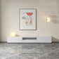 Contemporary TV Console White Wooden TV Media Stand for Living Room 87"L x 16"W x 14"H Stone Clearhalo 'furn' 'furn_tv_stands_entertainment_centers' 'Furniture' 'Living Room Furniture' 'TV Stands & Entertainment Centers' 'TV Stands & Media Storage Furniture' 'tv_stands_entertainment_centers' 5755709