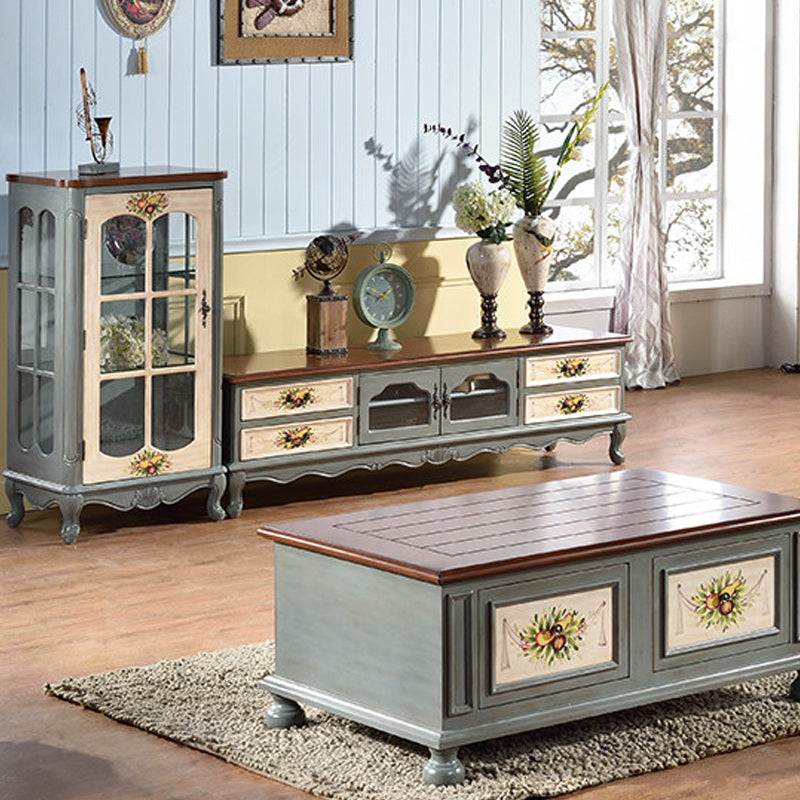 Traditional 4 Drawers TV Console Disressed Wood TV Stand with Shelf Clearhalo 'furn' 'furn_tv_stands_entertainment_centers' 'Furniture' 'Living Room Furniture' 'TV Stands & Entertainment Centers' 'TV Stands & Media Storage Furniture' 'tv_stands_entertainment_centers' 5755869