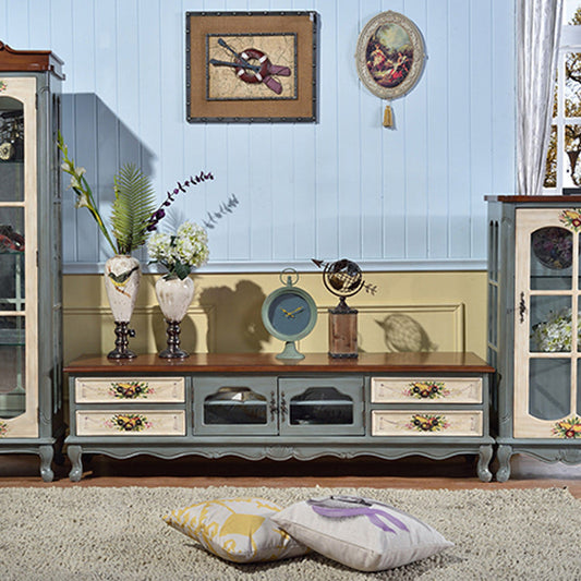 Traditional 4 Drawers TV Console Disressed Wood TV Stand with Shelf Clearhalo 'furn' 'furn_tv_stands_entertainment_centers' 'Furniture' 'Living Room Furniture' 'TV Stands & Entertainment Centers' 'TV Stands & Media Storage Furniture' 'tv_stands_entertainment_centers' 5755875