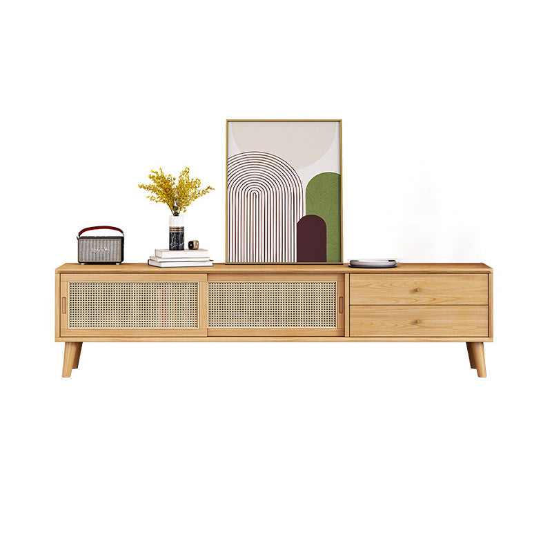 Mobile moderno con console TV in legno in legno massiccio con mobile - 17,72 "H