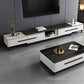 Contemporary Stone Top TV Stand Home TV Cabinet with Drawers for Living Room 87"L x 14"W x 16"H White Black-Gold Clearhalo 'furn' 'furn_tv_stands_entertainment_centers' 'Furniture' 'Living Room Furniture' 'TV Stands & Entertainment Centers' 'TV Stands & Media Storage Furniture' 'tv_stands_entertainment_centers' 5755952