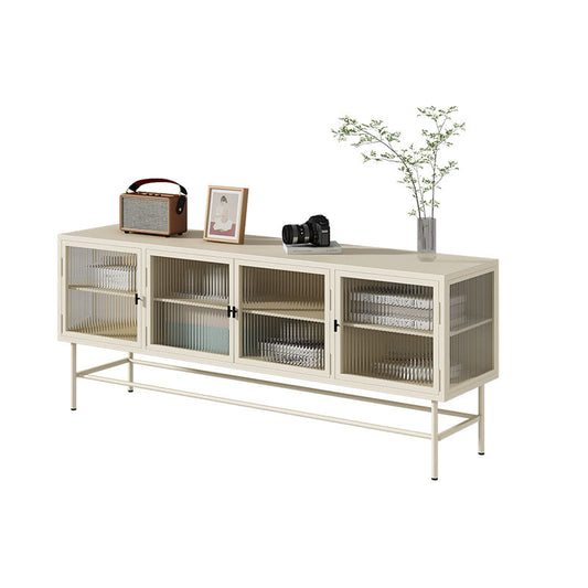 Console televisiva TV in metallo industriale e vetro