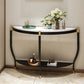 Glam Hall Console Table with 3 Legs 1-shelf Slate Moon Console Table Black Clearhalo 'Console Tables' 'console_tables' 'Entry & Mudroom Furniture' 'furn' 'furn_console_tables' 'Furniture' 5756033