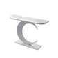 Console mezza luna in stile glam con base di piedistallo di ferro per Hall