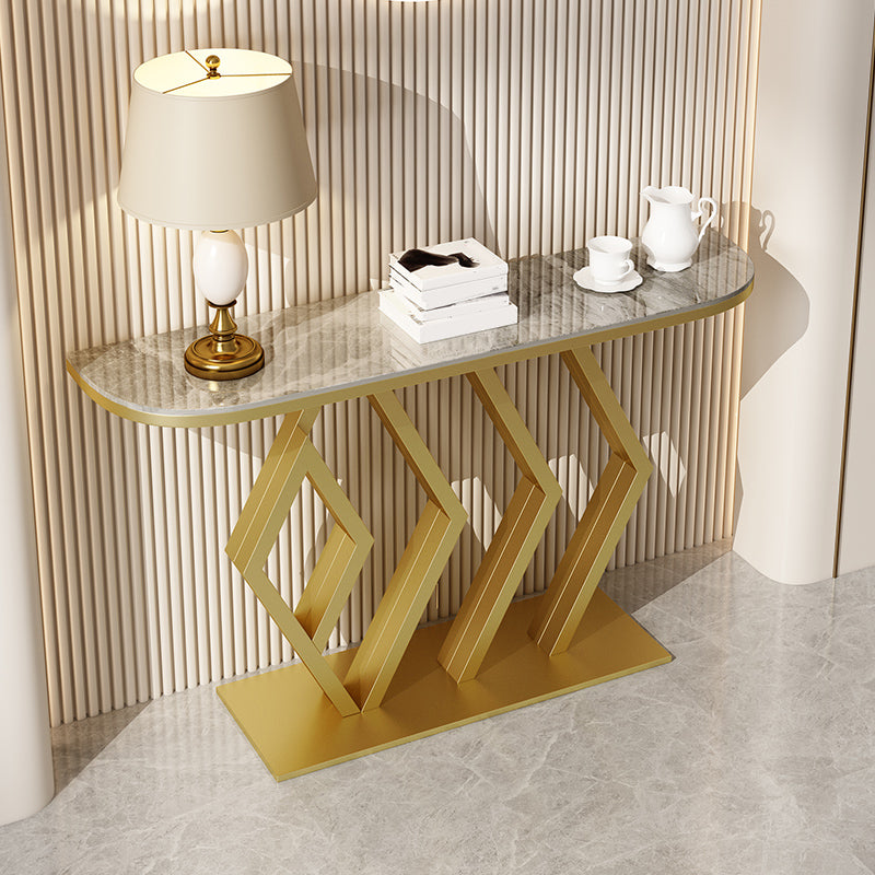 Tabella della console di pietra Metallino Tabella accento per resistenza graffiata, 31,49 "di alto livello